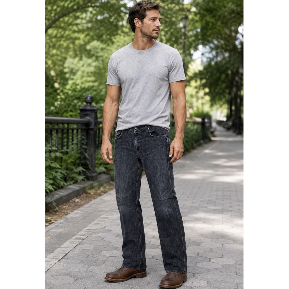 Mens 7 For All Mankind Relaxed Jeans Size 36 button fly